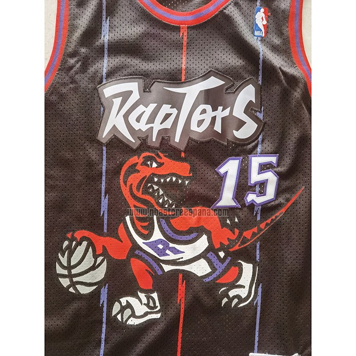 Camiseta Toronto Raptors Vince Carter NO 15 Hardwood Classics Negro